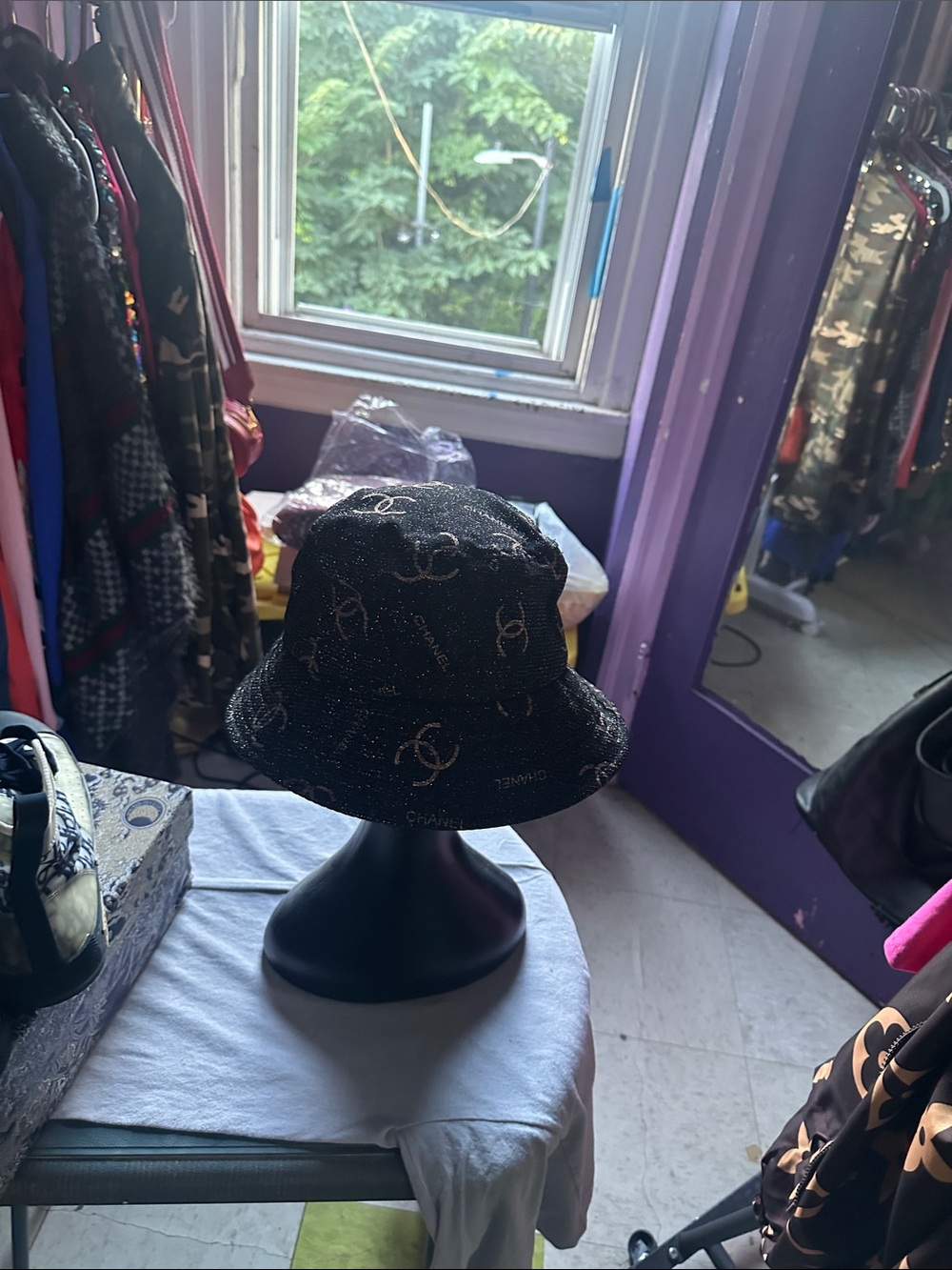 Black Glitter Logo Bucket Hat - Designer Style